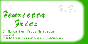 henrietta frics business card